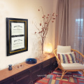 2020 autumn new design wholesale custom black 16*22 Wall Hangers Double Diploma Frame for Two Documents Certificates